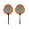 Set of 2 Badminton Rackets, 2 Badminton Shuttles, Orange